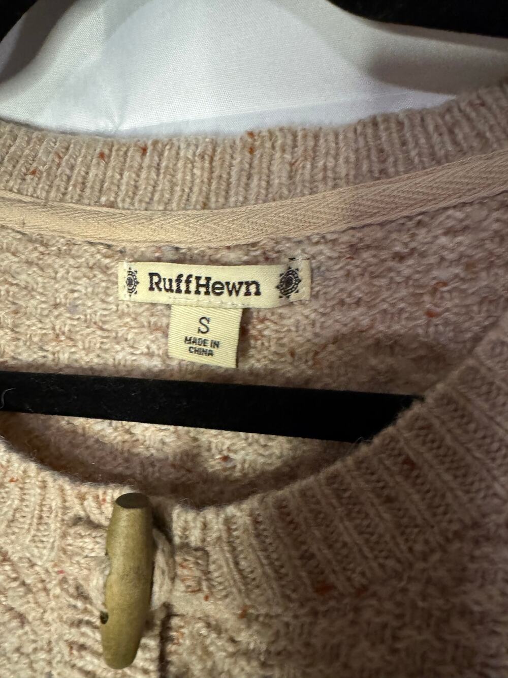 Ruff Hewn S Womens Cottagecore Wool Blend Tan Sweater